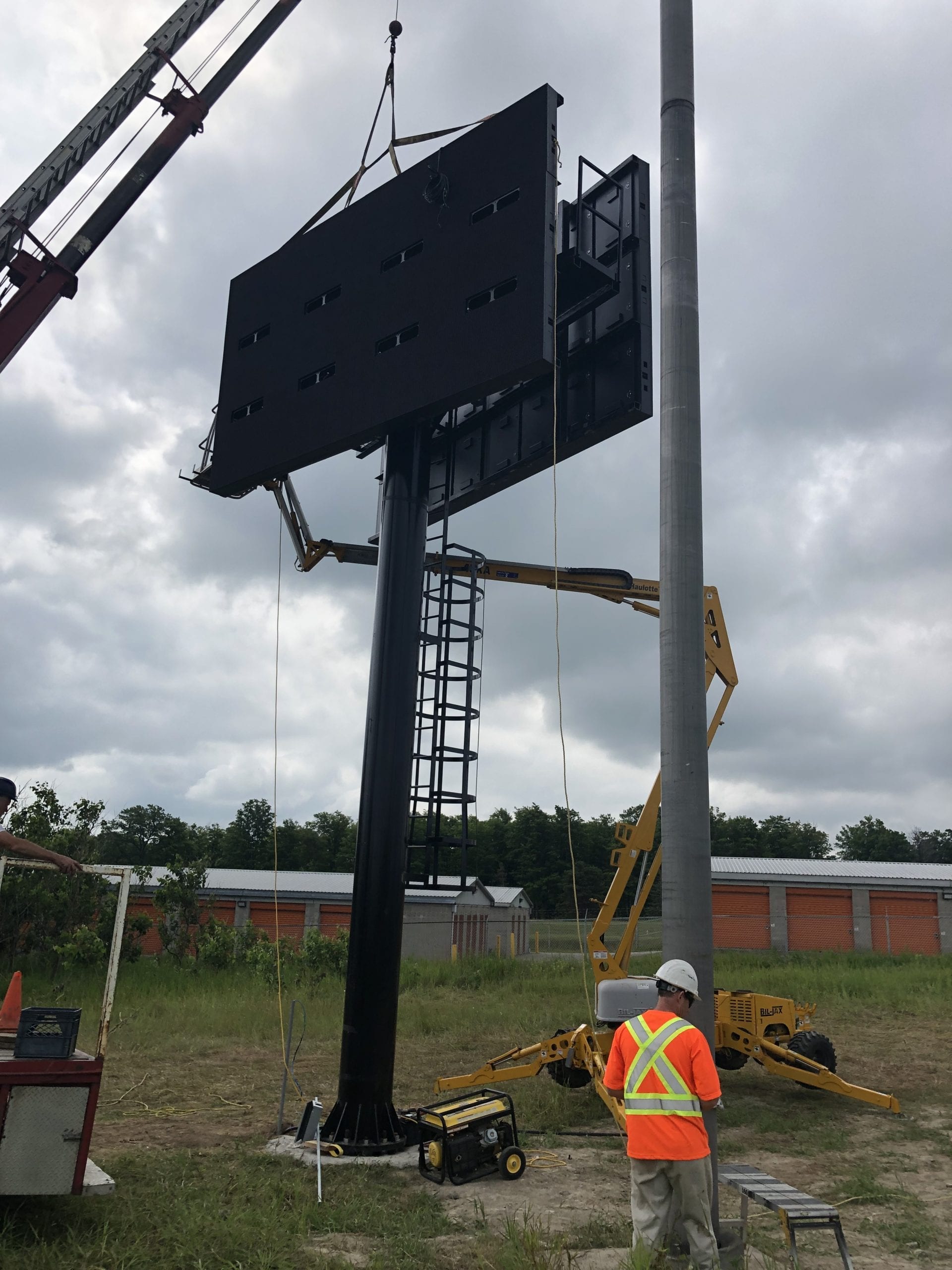 Large sign installation